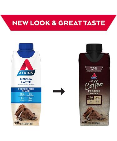 Atkins Gluten Free Protein-Rich Shake Mocha Latte 15 Count - Keto Friendly - Buy Online on GoSupps.com