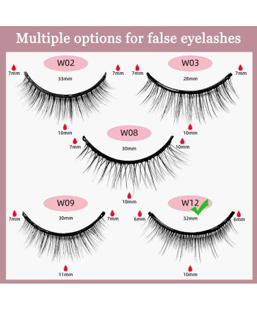 Reusable Self-Adhesive Eyelashes Natural Multiple Fake Eyelashes Natural Look Natural Fluffy Curling Long Eyelashes No Magnet No Glue Eyelashes Waterproof (W12-1 Paired) - Buy Online on GoSupps.com