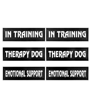 6PCS Reflective Dog Patch with Hook Backing In Training Harness Removable Tags Emotional Support Dog Vest Patches for Service Dog Vest Harness (6.2 X 1.9) In Combination 4