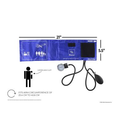 EMI Adult Cuff Deluxe Aneroid Sphygmomanometer Blood Pressure Monitor - Royal Blue - Buy Online on GoSupps.com