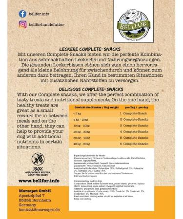 Bellfor Feeding Set for Bernese Mountain Dog Grain-Free Dry Food with Chicken 4 kg and Complete Treat to Strengthen Joints 150 g and Deer Lung Cubes 200 g - Buy Online on GoSupps.com