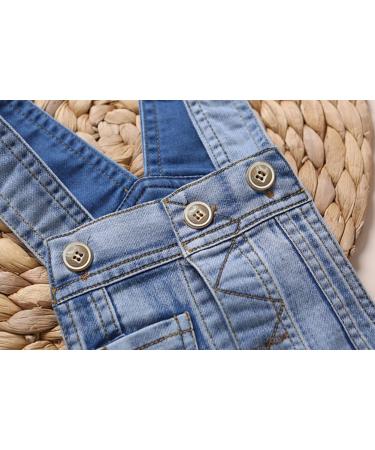 KIDSCOOL SPACE Baby Denim Overalls Dress | Little Girls Jean Jumper 3-4 Years | Light Blue-1919 - Buy Online on GoSupps.com