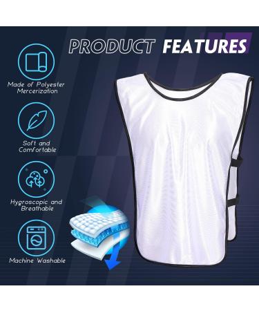 24 Pack Mercerized Fabric Scrimmage Soccer Pinnies Vests - Youth & Adult Sports Training Jerseys - Black/White - Buy Online on GoSupps.com