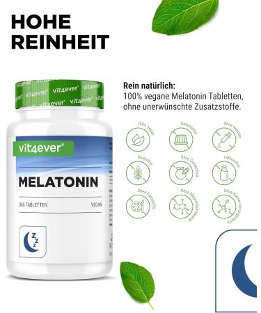 Melatonin 0.5mg - 365 Vegan Tablets | High-Dosed Lab-Tested No Additives - Buy Online on GoSupps.com