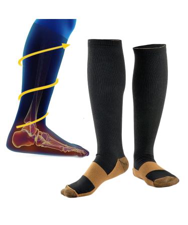 Fnaekier compression socks calf sports socks weld absorption leg compression cuff for fitness tennis yoga black refer to description