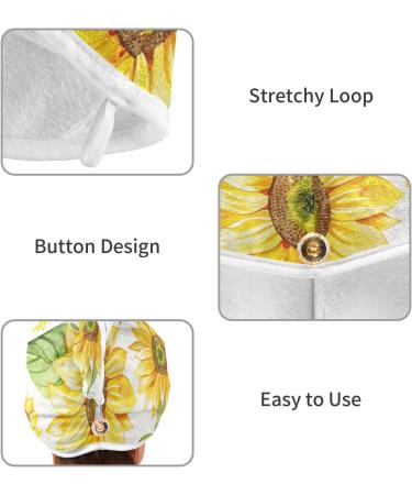 Buy Super Absorbent Sunflower Hair Towel 2 Pack | Quick Dry Hair Turbans for Women & Girls - International Shipping Available - Buy Online on GoSupps.com