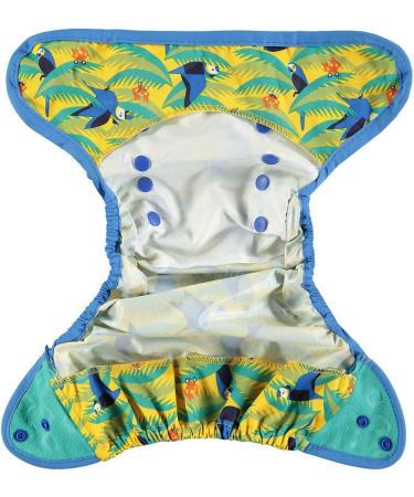 Close Parent Green Parrot Waterproof Nappy Cover | Adjustable Design for Newborn to Toddler | Eco-Friendly & Fits Flat/Fitted Nappies - Buy Online on GoSupps.com