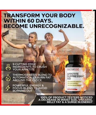 1 Rated Appetite Suppressant & Metabolism Booster | Lose Up to 40lbs in 60 Days - Extra Strength Weight Loss Pills with 8 Ingredients | 60 Servings - Buy Online on GoSupps.com