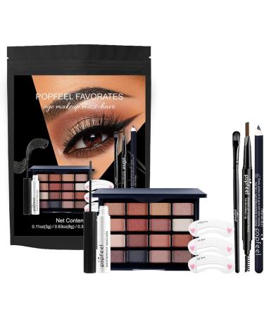 Makeup Eyeshadow Portable Makeup Kit with Eyeshadow Eye Liner & Mascara | Eye Liner Mascara Eyeshadow Palette/Set for Women Eye Makeup - Buy Online on GoSupps.com