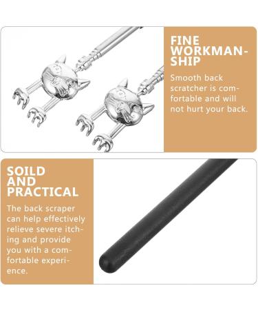 Shop Lurrose Telescopic Back Scratcher Set - Portable Stainless Steel Cat Design Hand Massager for Body Relaxation - Ideal Massage Device for Adults & Seniors (2 Pieces) - Buy Online on GoSupps.com