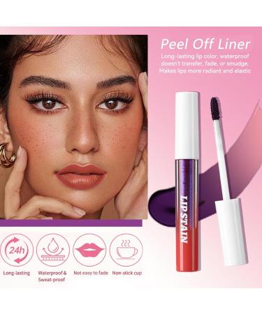 KTouler 3Pcs Lip Stain Peel Off Set Lip Liner Stain Long Lasting Waterproof Lip Tint Stain Wipe Off Transfer Proof Nude PinkRosePink Matte Finish Peel Off Makeup for Women - Buy Online on GoSupps.com