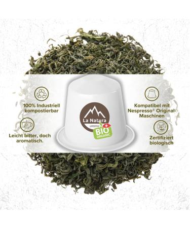 Th vert biologique Sencha de Chine | La Natura Lifestyle by Tpresso 60 capsules de th compatibles avec les machines capsules Nespresso | Capsules industrielles 100% compostables | cologique - Buy Online on GoSupps.com