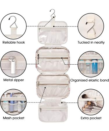 Hanging Toiletry Bag Travel Makeup Cosmetic Organizer for Women and Girls - Beige Bird (Medium) - Buy Online on GoSupps.com