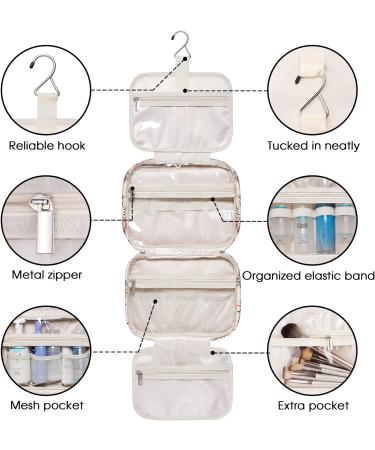 Narwey Hanging Travel Toiletry Bag for Women Wash Bag Cosmetics Makeup Bag Organizer for Travel Size Accessories A-beige Flamingo (Medium) - Buy Online on GoSupps.com