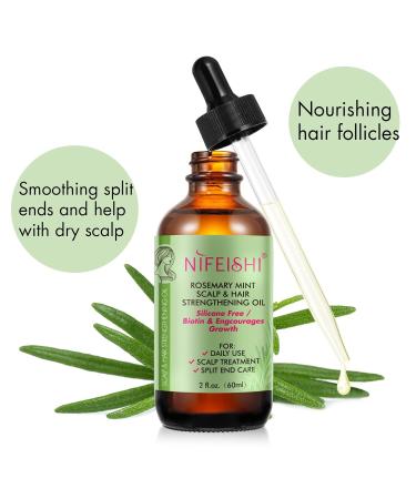 Bieyoc Rosemary Oil for Hair Growth 60ml | Nourish Scalp & Combat Hair Loss | Includes Silicone Massage Brush | International Shipping Available - Buy Online on GoSupps.com