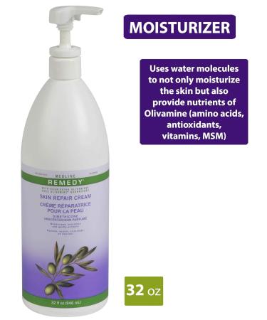 Medline Remedy Unscented Olivamine Skin Repair Cream & Body Lotion - 32 fl oz | Ideal for All Skin Types International Shipping Available - Buy Online on GoSupps.com