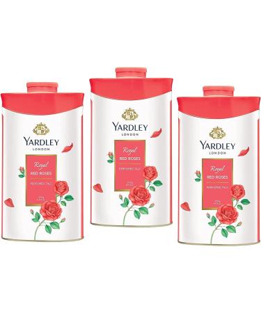 Yardley London Fresh Floral Fragrance Locked in a Fine & Silky Perfumed Talcum Powder (Yardley London Royal Red Rose Pack of 3 250Gram)