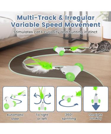 PETTOM Interactive Cat Toy with LED Lights | USB Rechargeable | Adjustable Speed | For Indoor Cats and Kittens - Buy Online on GoSupps.com