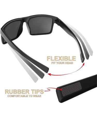 QOOL TIMES Rectangle Polarized Fishing Sunglasses for Men and Women - Wood/White Blue Mirror - Buy Online on GoSupps.com