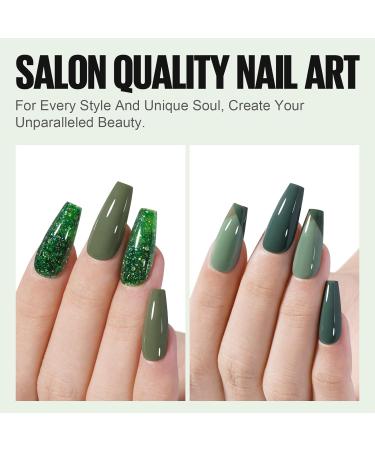 TOMICCA Dark Green Glitter Sparkle Gel Nail Polish Set - 4PCS | Soak Off UV LED Christmas Manicure Gift - Buy Online on GoSupps.com