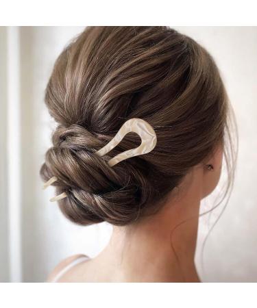OIIKI French U-Shaped Hair Forks for Thick Long Hair - 3pcs | Large Wavy Hair Pins for Buns - 4.5inch | Tortoise Shell Hair Accessories for Women - Buy Online on GoSupps.com