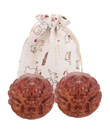 Lurrose 1 pair of massage globe baoding meditation balls Massage relaxation balls Hand massage ball BAODING balls Massage dot ball Gently rolling balls handballs whom wan wood portable fitness