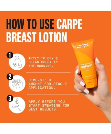 Carpe No-Sweat Breast (Pack of 3) - Helps Keep Your Breasts and Skin Folds Dry - Sweat Absorbing Lotion - Helps Control Under Breast Sweat - Great For Chafing and Stain Prevention 2.03 Fl Oz (Pack of 3) - Buy Online on GoSupps.com