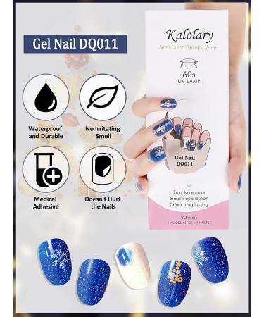 Kalolary 20 Pcs Christmas Gel Nail Polish Strips - Snowflake Designs Glitter Colors Nail Stickers & File - UV/LED Lamp Required - Buy Online on GoSupps.com