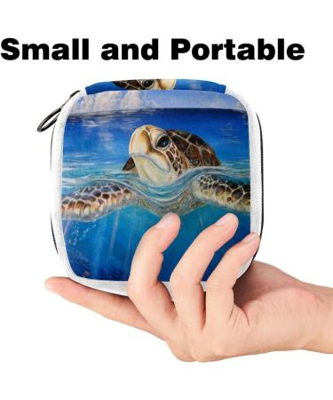 Sea Turtle Sanitary Napkin Storage Bag - Color 5127 | Period & Tampon Makeup Pouch - Buy Online on GoSupps.com