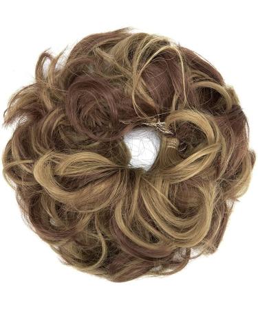 Messy Bun Hair Piece Updo Scrunchie Extension Ponytail Hair Accessory Light Brown Mix Ash Blonde | 1 PC - Buy Online on GoSupps.com