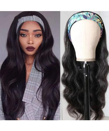 Dan & Dre Curly Wave Headband Wig for Women | Adjustable Fashionable Scarf Wig | High Temperature Fiber Afro Long Black Wig - Buy Online on GoSupps.com