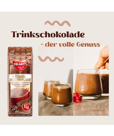 HEARTS Drinking Chocolate 10 x 1 kg Beneficial Drink Pack Instant Cocoa Powder Soluble Milky Creamy - Enough for 800 Cups - Easy Prep - Buy Online on GoSupps.com