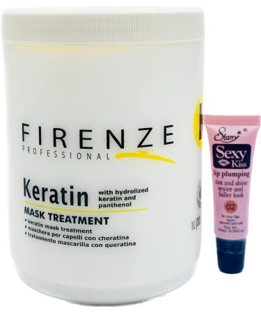 Firenze Professional Keratin Salt-Free Shampoo & Mask Set + Leave-in Treatment - 44.9 oz - Free Starry Lip Gloss - Buy Online on GoSupps.com
