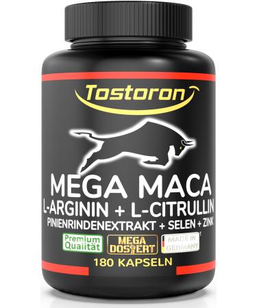 Tostoron Mega Maca highly dose - get the Tostoron Hammer right home now!180 capsules mega maca extract 50: 1 + l arginine L-citrulline pine bark extract selenium zinc 1 can (1x145.2g) - Buy Online on GoSupps.com