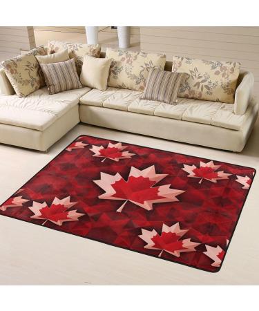 Canada Red Maple Leaf Flannel Non-Slip Floor Mat - 63x48 Inches | Comfortable Lint-Free & Pressure Relieving for Any Occasion - Shop Internationally - Buy Online on GoSupps.com