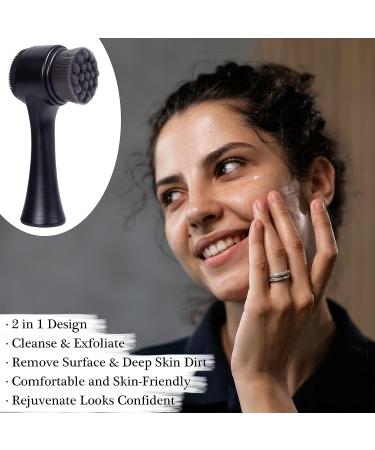 2 in 1 Facial Cleansing Brush for Deep Pore Exfoliation and Gentle Cleansing - Buy Online on GoSupps.com