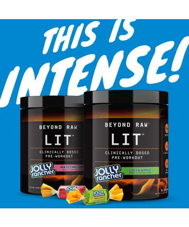 Beyond Raw LIT Pre-Workout Powder | Jolly Rancher Watermelon Flavor | 30 Servings | Caffeine, L-Citrulline, Beta-Alanine, Nitric Oxide Supplement - Buy Online on GoSupps.com