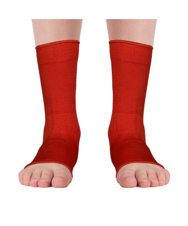 AQF MMA Ankle Support | Muay Thai Foot Brace Guard | Achilles Tendon Pain Relief | Red XL - Buy Online on GoSupps.com