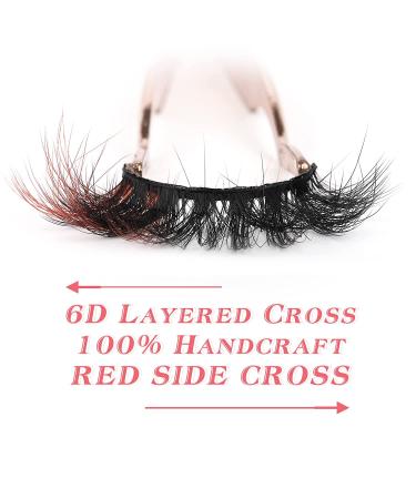 Kiromiro Fluffy Mink Wispy Colored Red Strip Lashes Pack - 2 Red - Buy Online on GoSupps.com