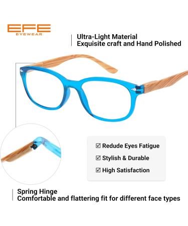 Shop EFE 5-Pack Reading Glasses for Men & Women - Rectangular Wood Grain Design Anti-Fatigue Perfect for Reading PC Smartphone & TV - Multicolored 2.0x - Buy Online on GoSupps.com