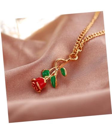 VALICLUD Necklaces Gold 1pc Gold Chain Necklaces Rose Pendant Necklace Vintage Necklace Rose Chain European and Flower Necklace - Buy Online on GoSupps.com