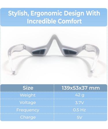 Heated 3D Eye Wrinkle Massager | Microcurrent Red Light Therapy for Puffiness & Dark Circles | Rechargeable Foldable Eyecare Glasses with 3 Modes - Buy Online on GoSupps.com
