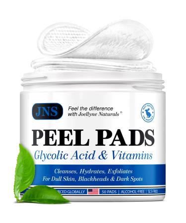 Glycolic Acid Peel Pads - Made in USA - Natural Glycolic Acid Pads for Acne Dark Spots Resurfacing Fine Lines & Wrinkles - Anti-Aging AHA Exfoliating Pads for Face - Glycolic Acid Face Peel