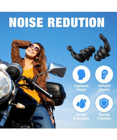 2 Pair Reusable Silicone Ear Plugs for Adults - Noise Cancelling Sleep Swimming Work Travel & Concerts (Black - Buy Online on GoSupps.com