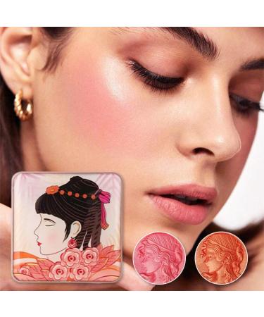 Embossed Girl Blush for Cheeks embossed smooth powder blush palette for cheeks multi-purpose smooth lasting blush palette Matte Face Powder Blush Palette for All Skins (Orange+Cherry) - Buy Online on GoSupps.com