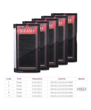 Buy Amber Lash X-Lash - Mink Eyelash Extensions 0.15mm Thickness (11mm L+) for Stunning Volume - Buy Online on GoSupps.com