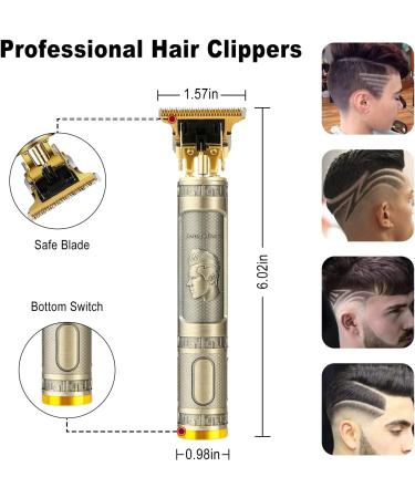Cordless Hair & Beard Trimmer with 4 Guide Combs - Rechargeable T-Blade Hair Edgers & Clippers for Zero Gapped Haircut - Professional Electric Hair Trimmer for Men - Fathers Day Gift (Bronze) - Buy Online on GoSupps.com