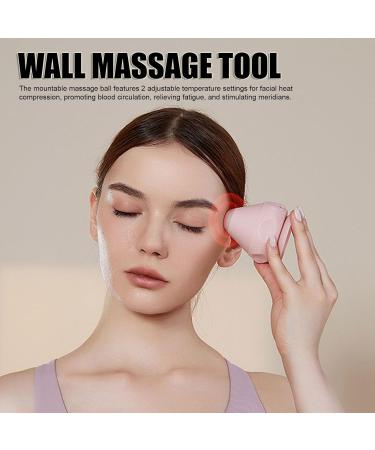 Electric Massage Ball - Wall-Mounted Heated Vibration Device for Back Neck & Shoulders (Pink) | International Shipping Available - Buy Online on GoSupps.com