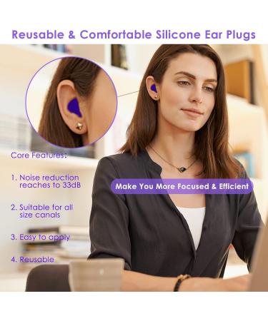 Reusable Silicone Ear Plugs for Sleeping - 8 Pairs Comfortable Hearing Protection for Adults & Kids Ideal for Night Swimming & Travel | Soft Earplugs Against Snoring - Buy Online on GoSupps.com