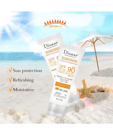 Barabum 2-Pack Facial Sunscreen Creams - Skin Care SPF 90 - Oil-Free - Antioxidant - UVA/UVB - 40g - Sunscreen Day Cream - Buy Online on GoSupps.com